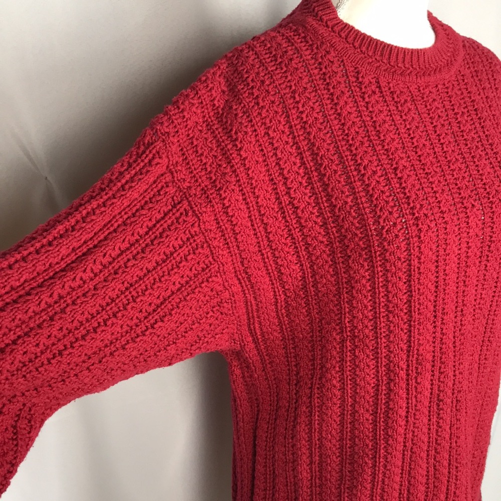 Basix Red Oversized Knit Sweater - Picture 3 of 7